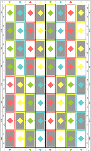 chess boards to play puzzles with various ratios of suits or numerical values