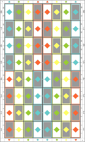 rectangular sectors of game board in the basic version of complete set